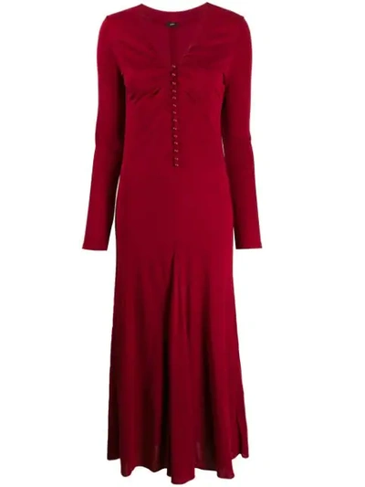 Shop Joseph Marlene Button-down Maxi Dress In Red
