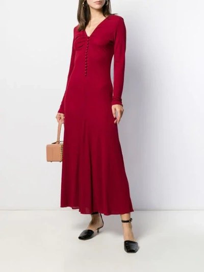 Shop Joseph Marlene Button-down Maxi Dress In Red