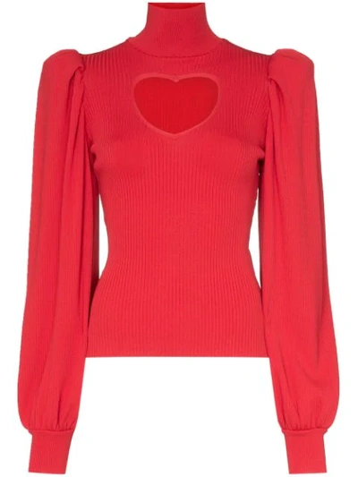 Shop Msgm Bluse Mit Cut-out In Red