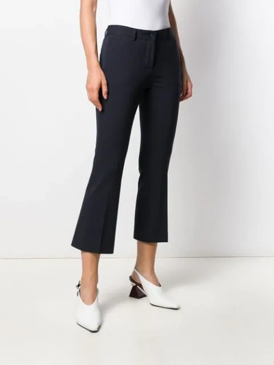 Shop Alberto Biani Cropped Slim-fit Trousers In Blue