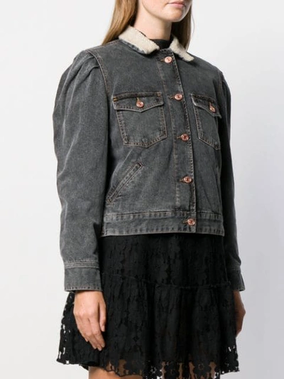 Shop Isabel Marant Étoile Nolinea Denim Jacket In Faded Black