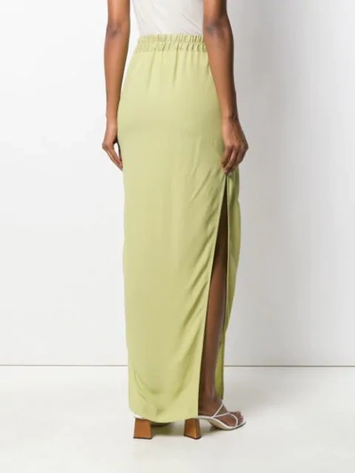 Shop Rick Owens Side Slit Skirt In Green