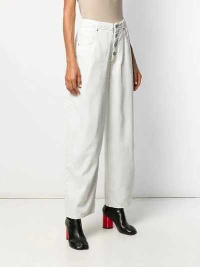 Shop Mm6 Maison Margiela High-waisted Wide Leg Jeans In Blue