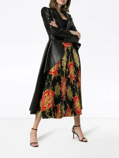 Shop Gucci Floral Baroque Midi Skirt In Black