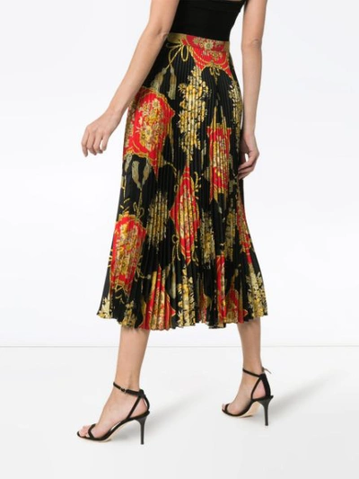 Shop Gucci Floral Baroque Midi Skirt In Black