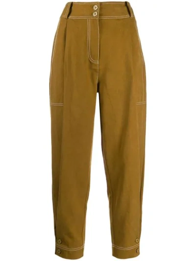 Shop Ulla Johnson High-waist Tapered Trousers In Green