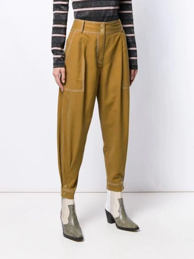 Shop Ulla Johnson High-waist Tapered Trousers In Green
