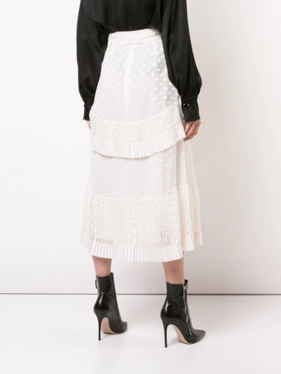 Shop Zimmermann Pleated Tier Skirt - White
