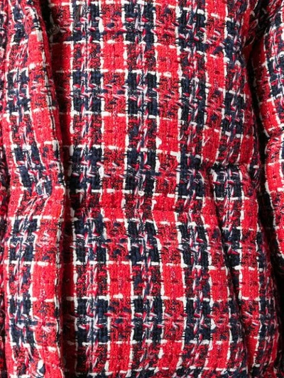 Gucci Tweed Hooded Puffer Jacket In Red