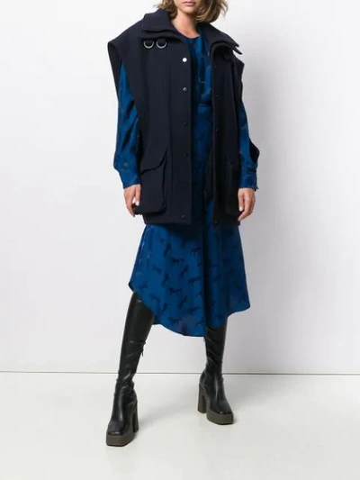 Shop Stella Mccartney Horse Embossed Print Skirt In Blue