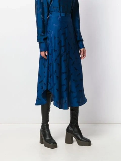 Shop Stella Mccartney Horse Embossed Print Skirt In Blue
