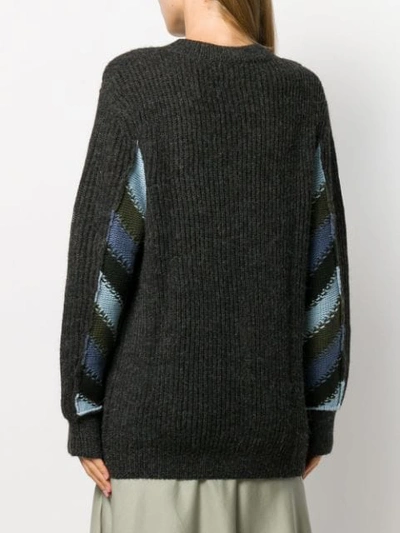 Shop Jw Anderson Horizontal Striped Knitted Jumper In Grey