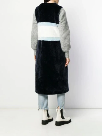 Shop La Seine & Moi Diane Vest Coat In Blue