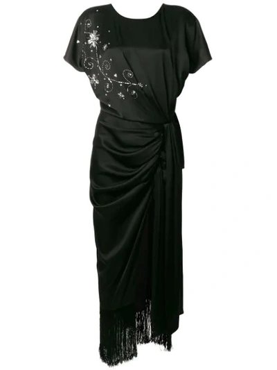 Shop Magda Butrym Embellished Draped Dress - Black