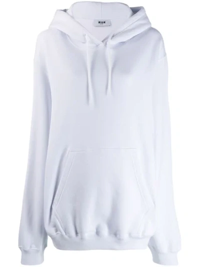 Shop Msgm Oversized Hooded Sweatshirt In White