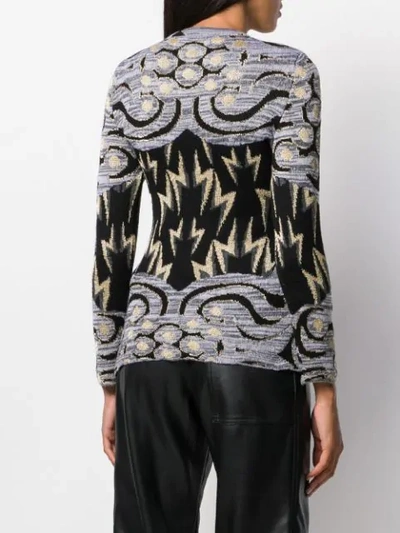 Shop Alberta Ferretti Lightning Bolt Sweater In Grey