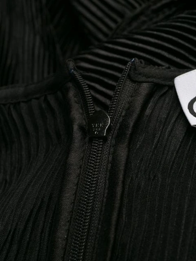 Shop Ganni Loose Fit Pleated Mini Dress In Black