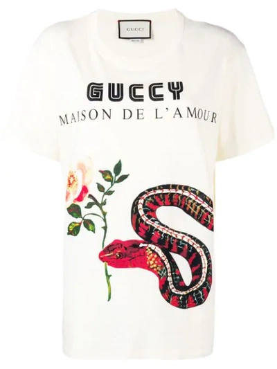 Shop Gucci Maison De L'amour T In Neutrals