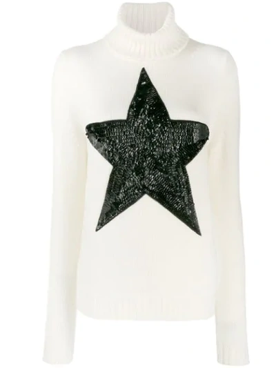 Shop P.a.r.o.s.h Sequinned Star Jumper In White