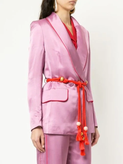 Shop Peter Pilotto Belted Fitted Jacket In Pink