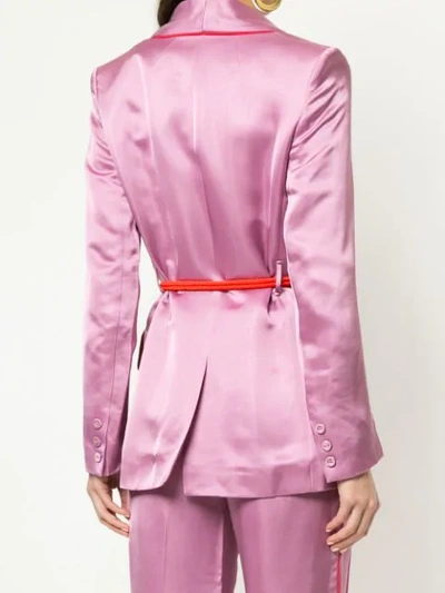 Shop Peter Pilotto Belted Fitted Jacket In Pink