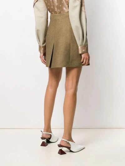 Shop Fendi Double-breasted Wrap Style Skirt In Neutrals