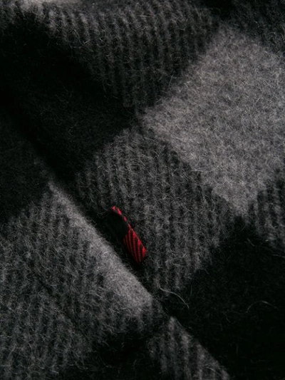Woolrich Check Single-breasted Coat In Grey