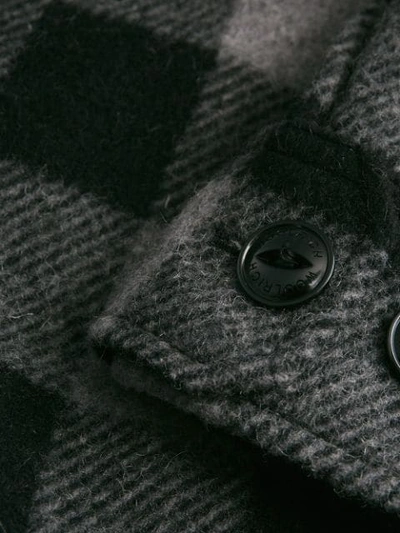 Woolrich Check Single-breasted Coat In Grey