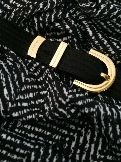 Shop Versace Belted Detail Midi Dress In Black