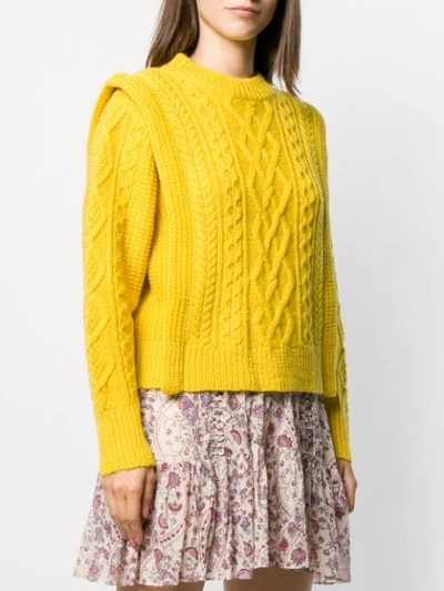 Shop Isabel Marant Étoile Cable Knit Jumper In Yellow