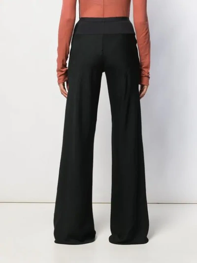 RICK OWENS HIGH-WAISTED FLARED TROUSERS - 黑色