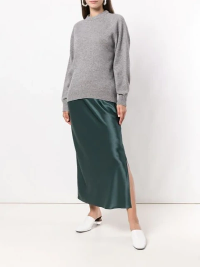 Shop Theory High Waisted Long Skirt In Green