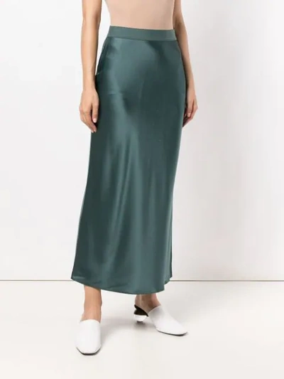 Shop Theory High Waisted Long Skirt In Green