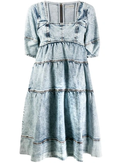 Shop Ulla Johnson Devi Denim Dress In Acid