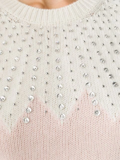 Shop Miu Miu Jewellery Knit Sweater In Pink