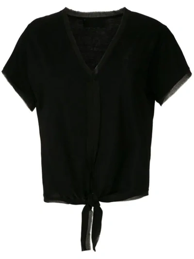 Shop Andrea Bogosian Front Tie T-shirt In Black