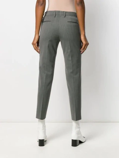 Shop Pt01 Cropped Tailored Trousers In Grey