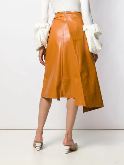 Shop A.w.a.k.e. Asymmetric Wrap Skirt In Ginger