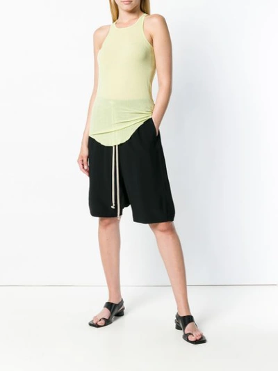 Shop Rick Owens Curved Hem Tank Top - Yellow