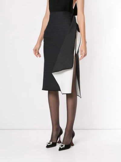 Shop Maticevski Pacific Check Wrap Skirt In Grey