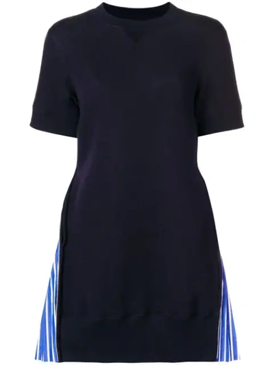 Shop Sacai Contrast Sweater-dress - Blue