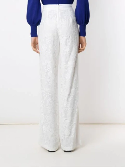 Shop Martha Medeiros Patricia Lace Wide Leg Trousers In White
