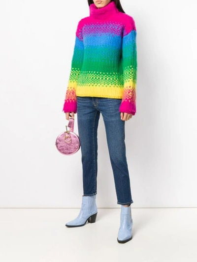 Dsquared2 Logo Patch Cropped Jeans In Blue
