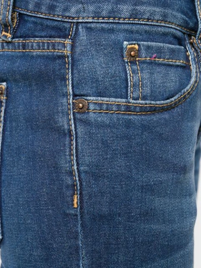 Dsquared2 Logo Patch Cropped Jeans In Blue