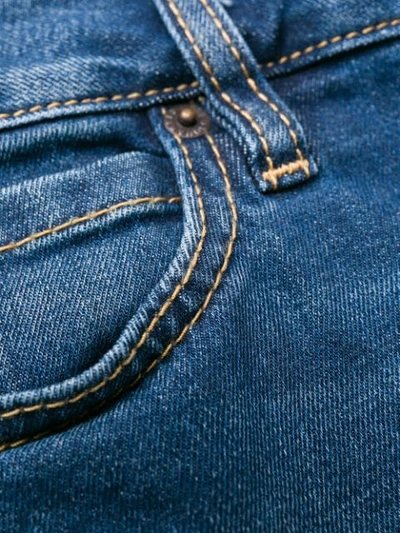 Dsquared2 Logo Patch Cropped Jeans In Blue