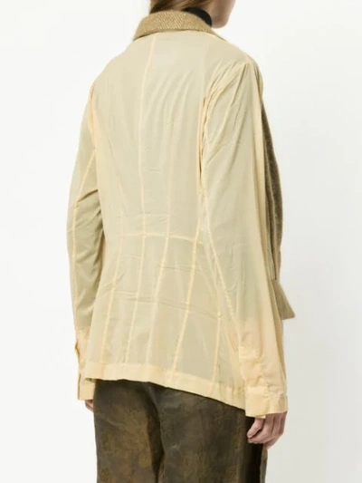 Shop Uma Wang Contrast Panel Blazer In Neutrals