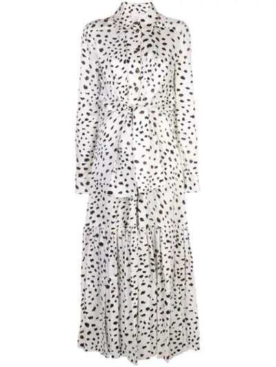 Shop Carolina Herrera Printed Maxi Dress In White/black