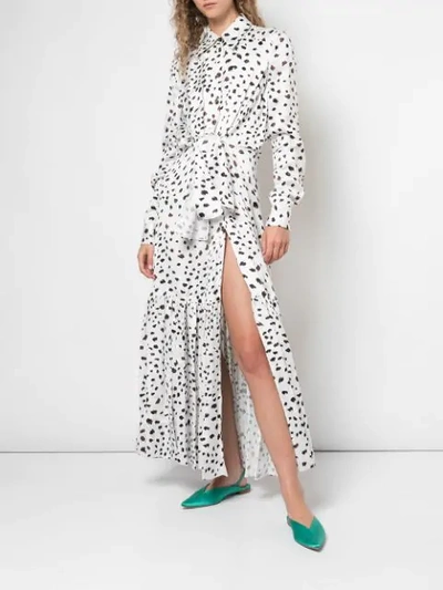 Shop Carolina Herrera Printed Maxi Dress In White/black