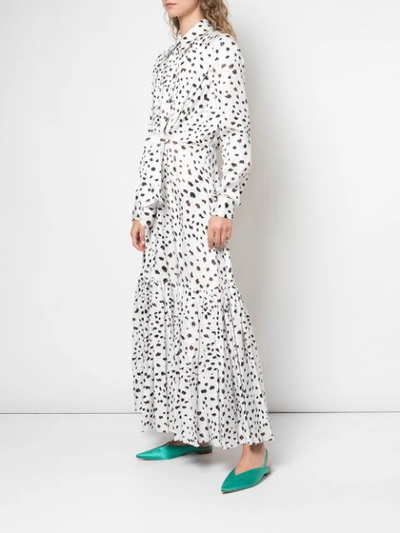Shop Carolina Herrera Printed Maxi Dress In White/black