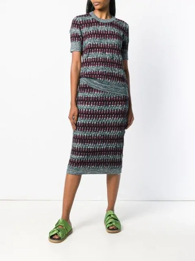 Shop Carven Ethnic Knit Sweater - Blue